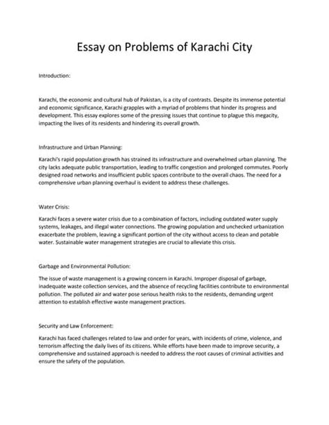 essay on problems of karachi|Problems of Karachi essay in English – Ilmlelo.com.